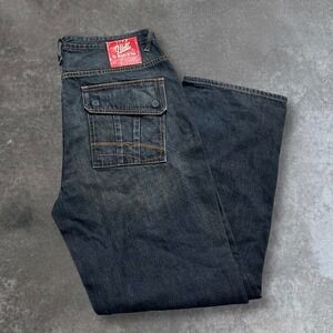 G Unit Mens Relaxed Fit Dark Wash Denim Cargo Jeans Size 38 Cotton